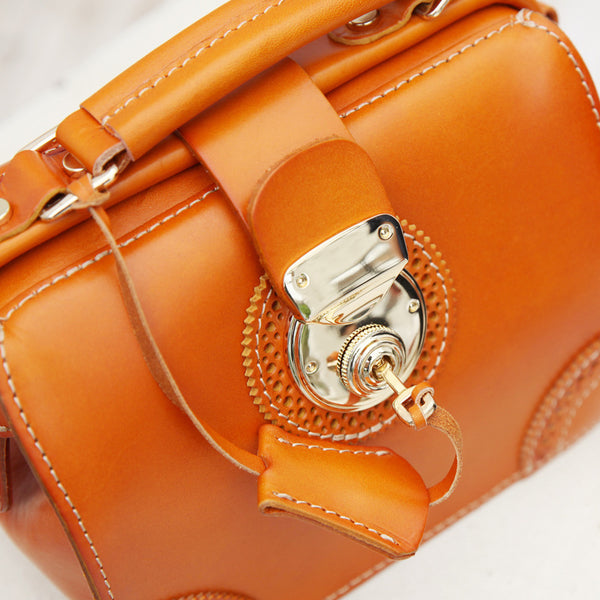 Small Women's Leather Doctor Bag Purse