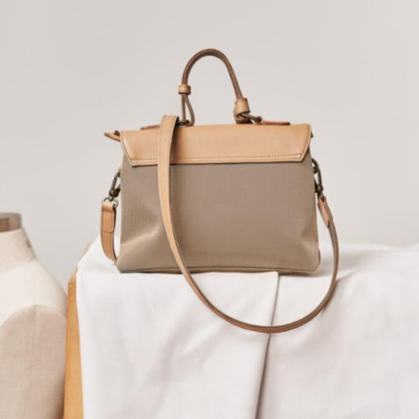 Women's Nylon And Leather Satchel Bag Side Bags For Women Chic