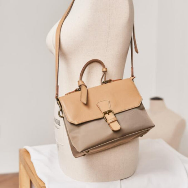 Women's Nylon And Leather Satchel Bag Side Bags For Women Cool