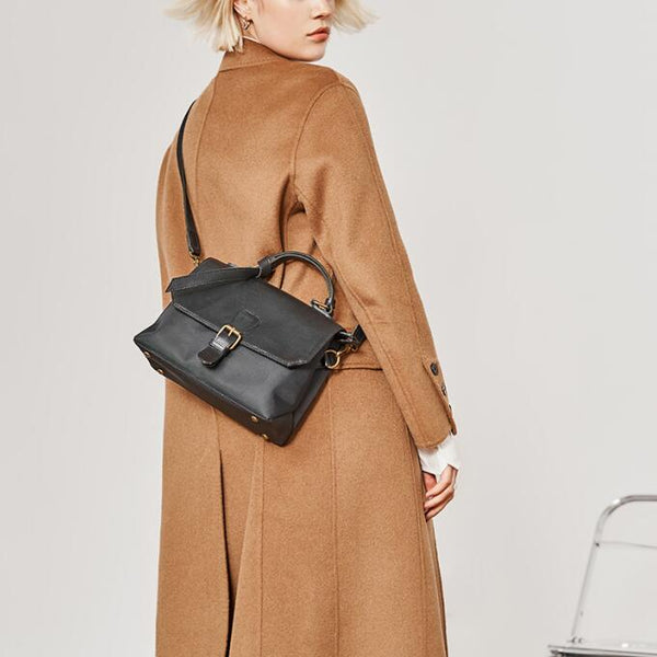 Women's Nylon And Leather Satchel Bag Side Bags For Women Fashion