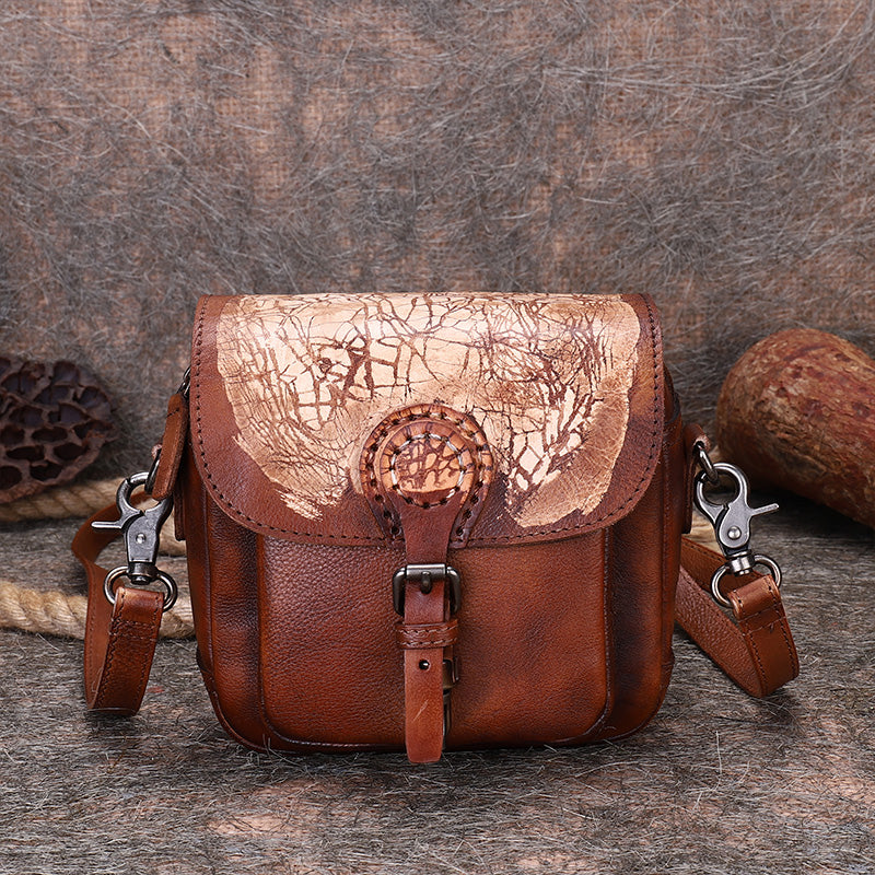 Small Women's Quilted Leather Crossbody Satchel Purse Cross Shoulder Bag for Women Accessories