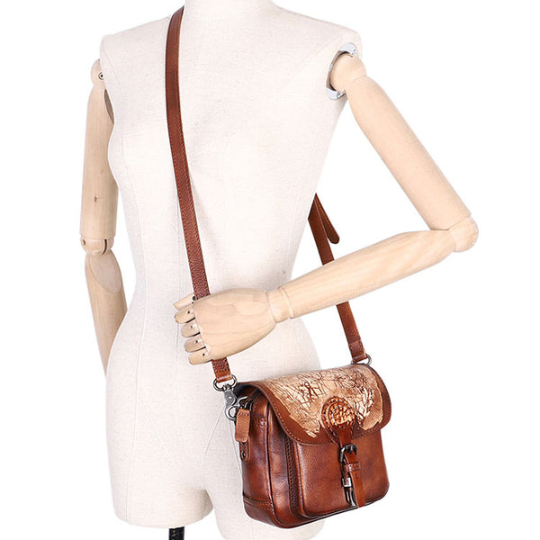 Small Women's Quilted Leather Crossbody Satchel Purse Cross Shoulder Bag for Women Cute