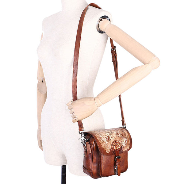Small Women's Quilted Leather Crossbody Satchel Purse Cross Shoulder Bag for Women Designer