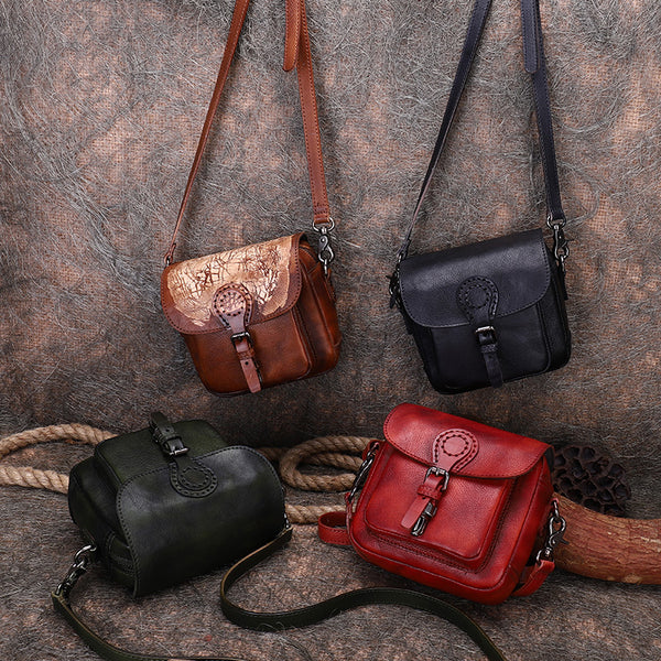 Small Women's Quilted Leather Crossbody Satchel Purse Cross Shoulder Bag for Women Fashion