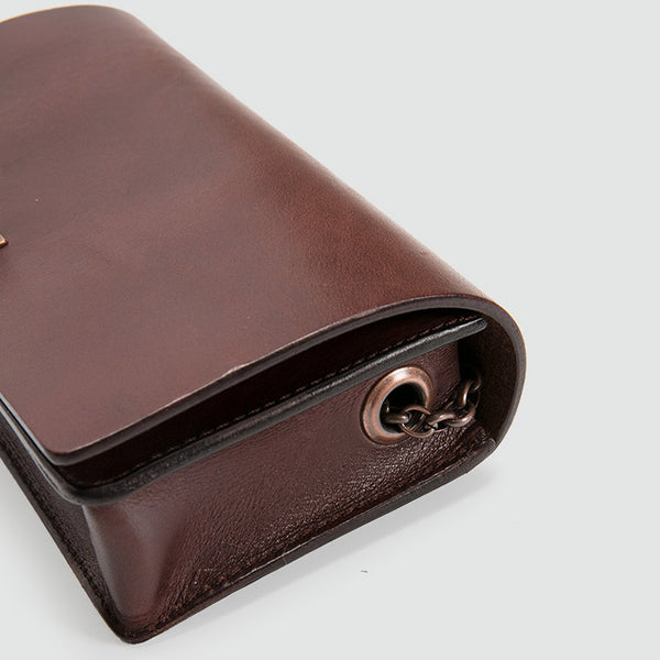 Small Women's Tan Square Leather Crossbody Bag Purse Side Bag For Womens Chic