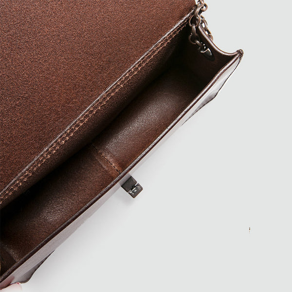 Small Women's Tan Square Leather Crossbody Bag Purse Side Bag For Womens cowhide