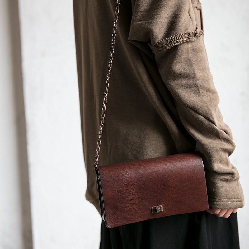 Small Women's Tan Square Leather Crossbody Bag Purse Side Bag For Womens