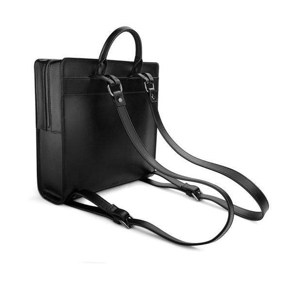 Small Womens Black Square Leather Backpack Purse Stylish Backpacks for Women beautiful