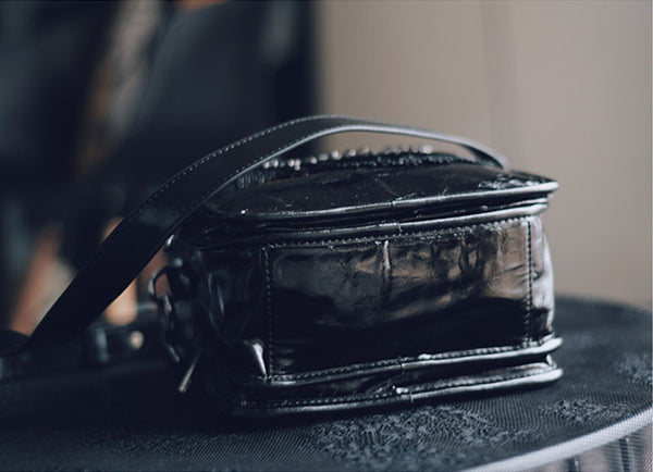 Small Womens Boho Black Leather Fringe Crossbody Bag With Metal Tassel Cross Shoulder Bag For Women Small