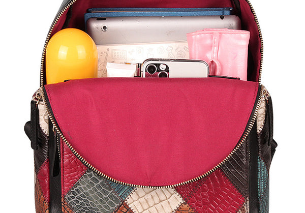 Small Womens Boho Leather Backpack Bags Leather Rucksack For Women Beautiful