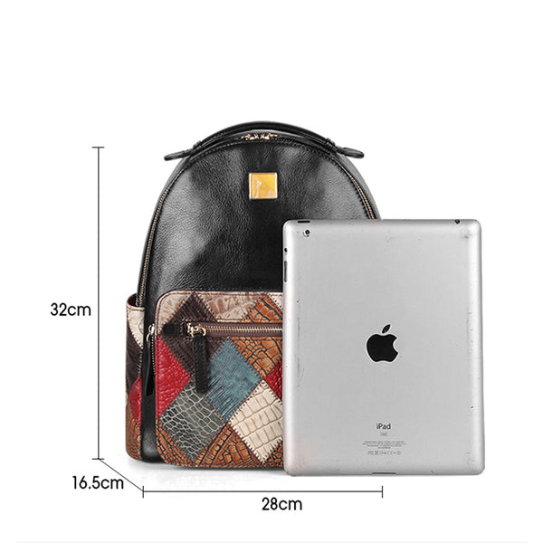 Small Womens Boho Leather Backpack Bags Leather Rucksack For Women Cool