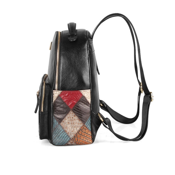 Small Womens Boho Leather Backpack Bags Leather Rucksack For Women Designer