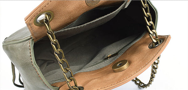 Small Womens Boho Vegan Leather Fringe Circle Crossbody Bag Purse for Women Inside