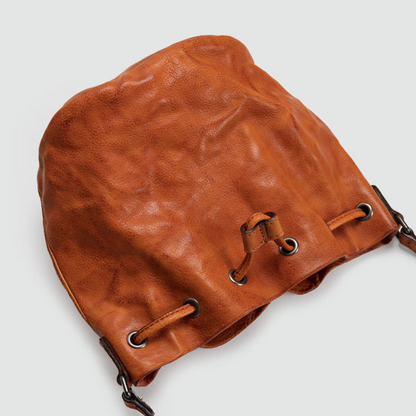 Small Womens Brown Leather Bucket Bag Purse Over The Shoulder Bags for Women Genuine Leather