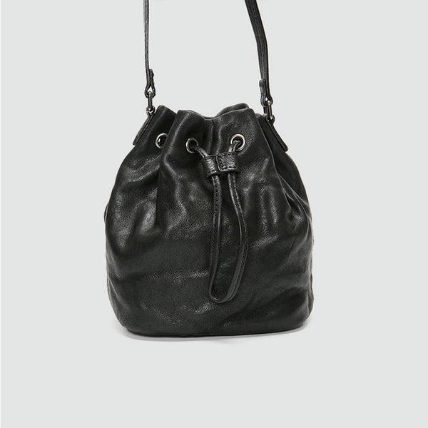 Small Womens Brown Leather Bucket Bag Purse Over The Shoulder Bags for Women fashion