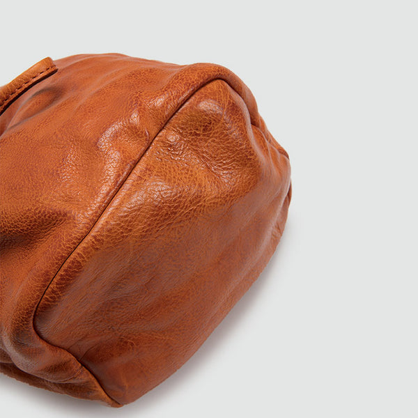 Small Womens Brown Leather Bucket Bag Purse Over The Shoulder Bags for Women funky