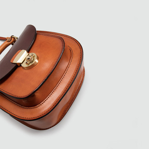 Small Womens Brown Leather Crossbody Bags Purse Over the Shoulder Bags for Women Accessories