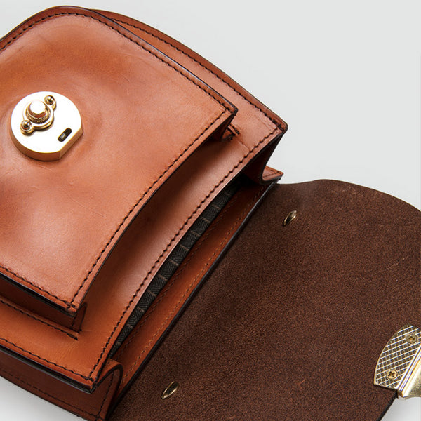 Small Womens Brown Leather Crossbody Bags Purse Over the Shoulder Bags for Women Boutique