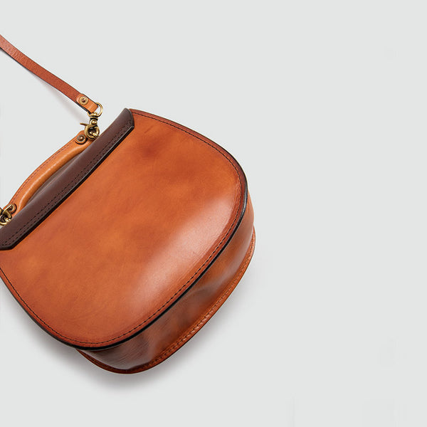 Small Womens Brown Leather Crossbody Bags Purse Over the Shoulder Bags for Women beautiful