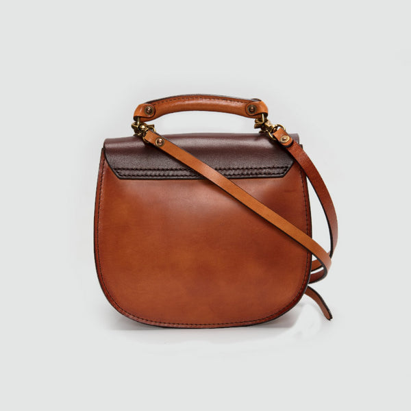 Small Womens Brown Leather Crossbody Bags Purse Over the Shoulder Bags