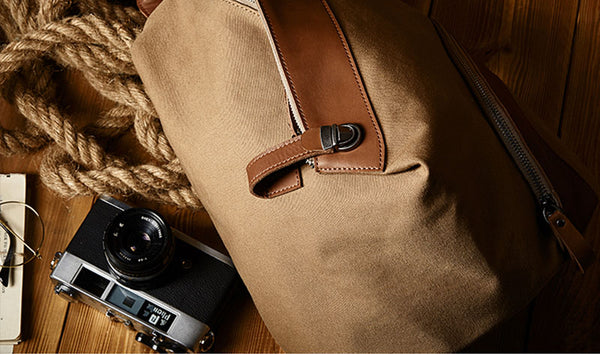 Small Womens Canvas and Leather Backpack Purse Rucksack Bags with Zipper for Women Nice