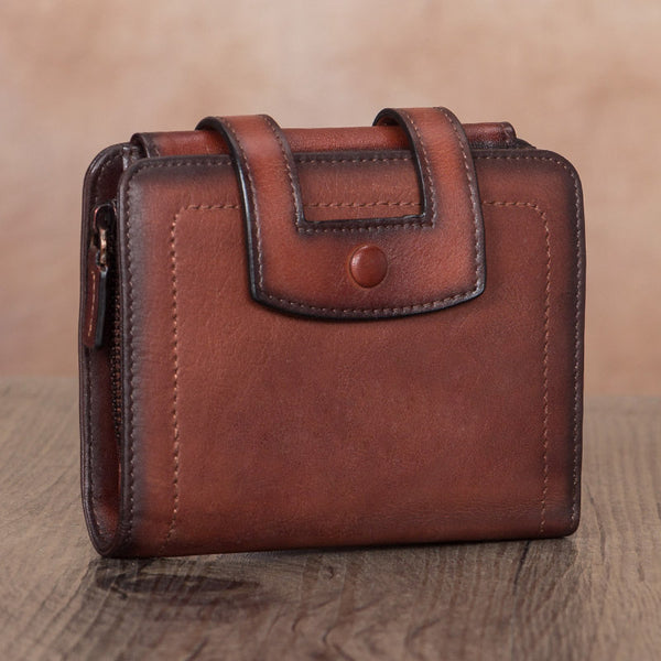 Cute Womens Blue Leather Wallet Purse With Small Coin Purse for Women