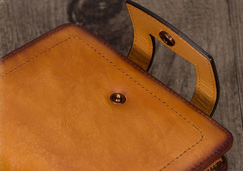 Small Womens Designer Leather Wallet With Zip Around Coin Purse for Women Designer