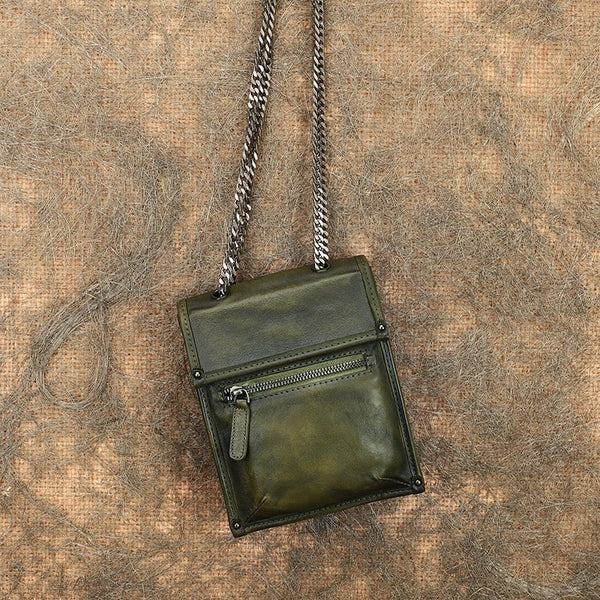 Ladies Black Crossbody Bag With Chain Leather Shoulder Bag For Women