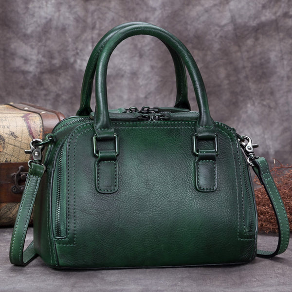 Vintage Women's Genuine Leather Handbags Over The Shoulder Purse For Women Beautiful