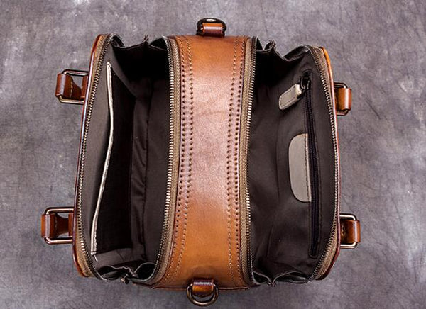 Vintage Women's Genuine Leather Handbags Over The Shoulder Purse For Women Inside