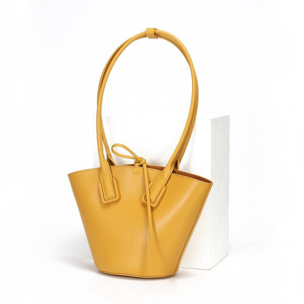 Small Womens Genuine Leather Bucket Handbags Shoulder Bag For Women Accessories