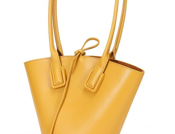 Small Womens Genuine Leather Bucket Handbags Shoulder Bag For Women Cowhide