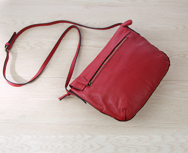 Small Womens Genuine Leather Satchel Bag Crossbody Bags for Women