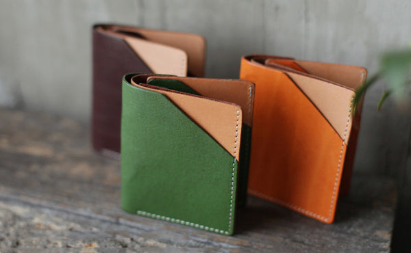 Small Womens Green Leather Wallet Purse Handmade Clutch for Women fashion