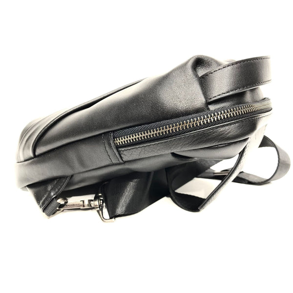 Small Womens Leather Chest Backpack Purse Black Sling Bags Chic