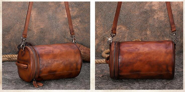 Small Womens Leather Crossbody Bucket Bag Handbags For Women Cute