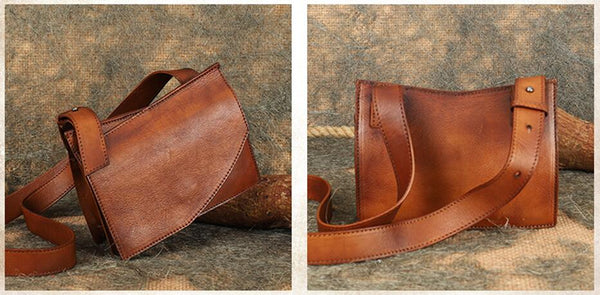 Small Womens Leather Crossbody Purse Cross Shoulder Bag For Women Brown