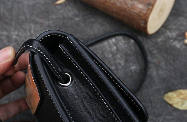 Small Womens Leather Crossbody Satchel Bag Over The Shoulder Purse For Women Details