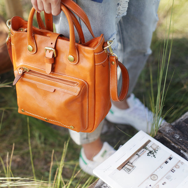 Small Womens Leather Crossbody Tote Bag Shoulder Handbags Purse for Women Vintage