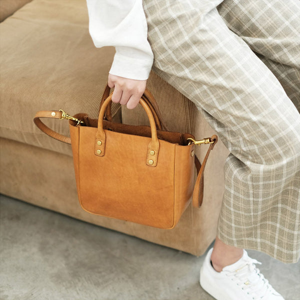 Small Womens Leather Crossbody Tote Brown Leather Handbag For Women Best