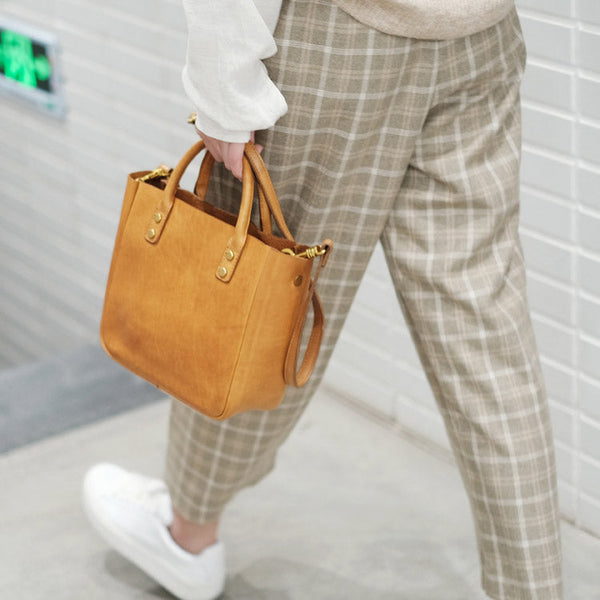 Small Womens Leather Crossbody Tote Brown Leather Handbag For Women Cool