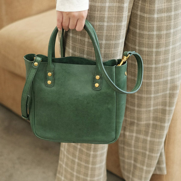 Womens Green Leather Crossbody Bag Shoulder Handbags For Women