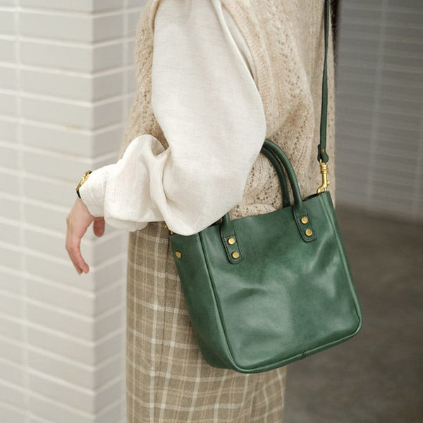 Small Womens Leather Crossbody Tote Brown Leather Handbag For Women Designer