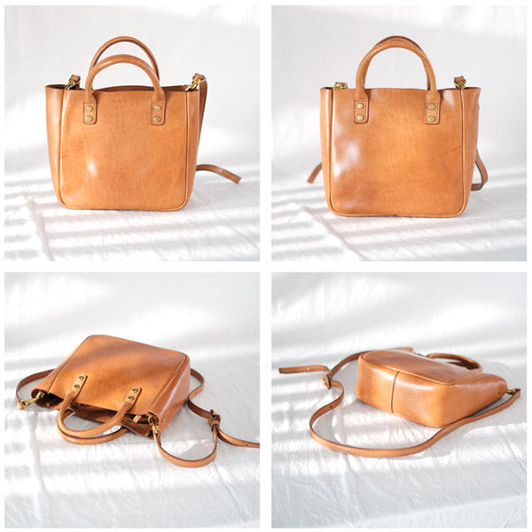 Small Womens Leather Crossbody Tote Brown Leather Handbag For Women Fashion