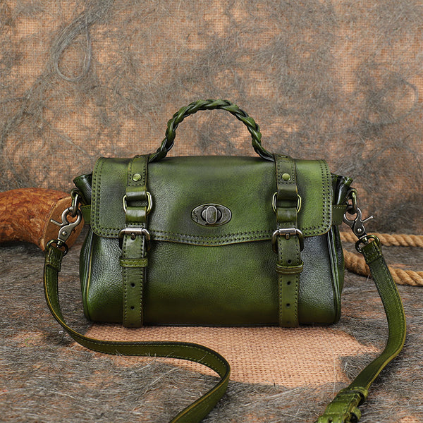 Small Womens Leather Satchel Purse Genuine Leather Crossbody Bags Beautiful