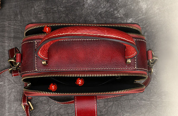 Small Womens Leather Shoulder Bags Purse Crossbody Sling Bag For Women Inside