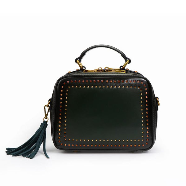 Small Womens Squar Leather Crossbody Purse Shoulder Handbags For Women Badass