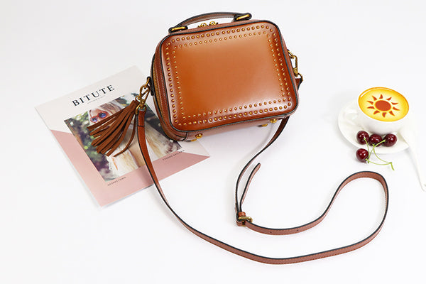 Small Womens Squar Leather Crossbody Purse Shoulder Handbags For Women Cute