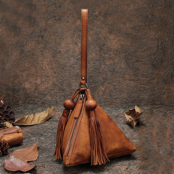 Small Womens Tan Leather Purses And Handbags Cute Clutches for Women Brown
