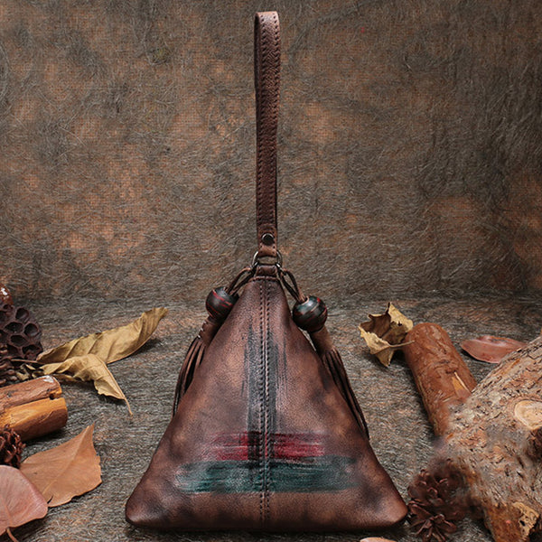 Small Womens Tan Leather Purses And Handbags Cute Clutches for Women Details